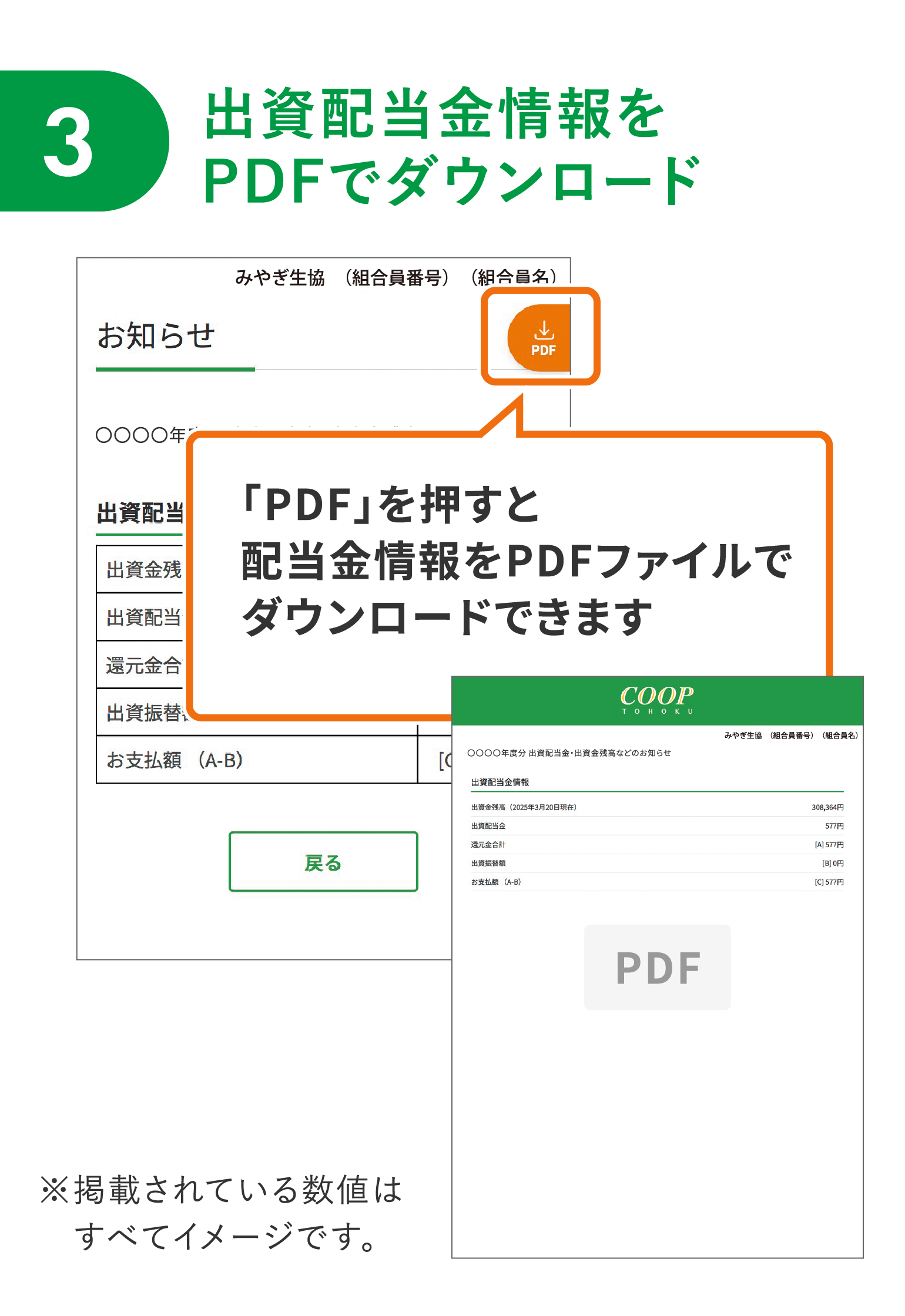 【3】出資配当金情報をPDFでダウンロード