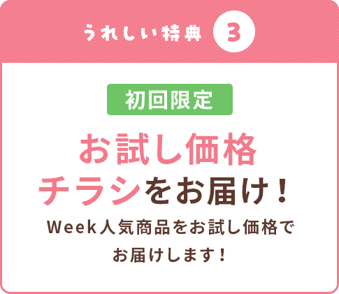 初回限定　お試し価格チラシをお届け！