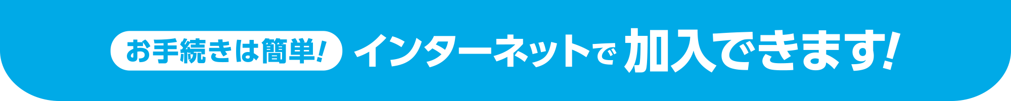 お手続きは簡単！インターネットで加入できます！