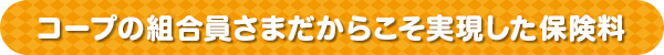 コープ共済組合員さまだからこそ実現した保険料